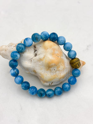 blue apatite gemstone bracelet | radiant malas | handmade in boulder, colorado
