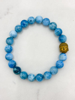 blue apatite gemstone bracelet | radiant malas | handmade in boulder, colorado
