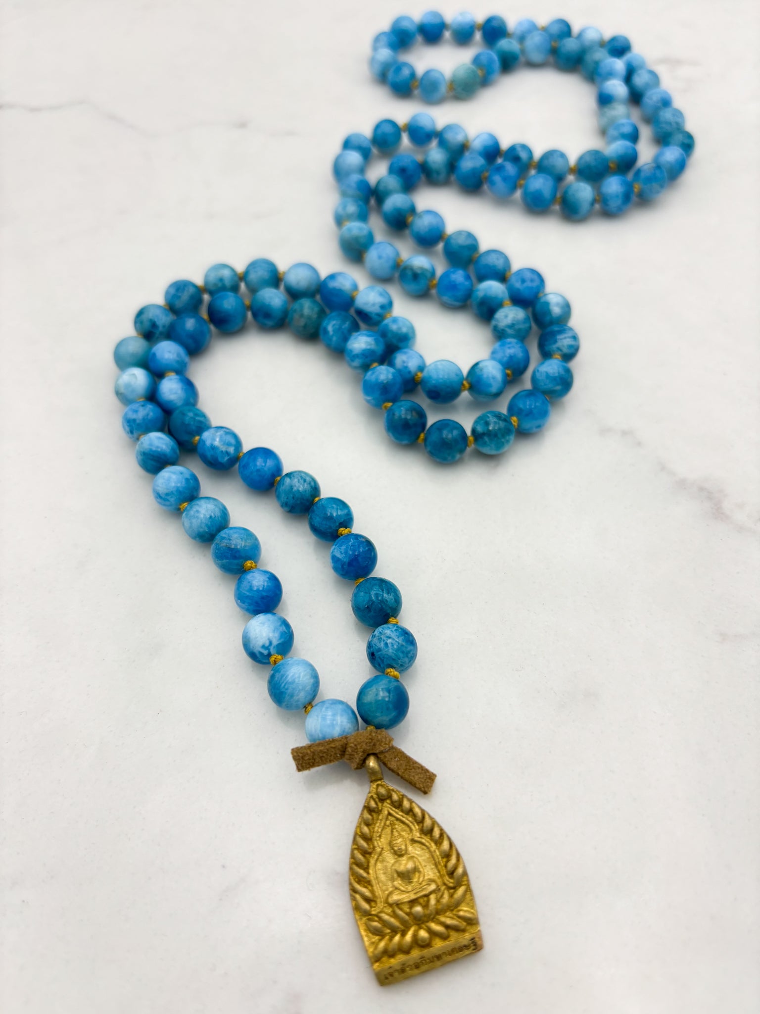 Blue Apatite Gemstone Mala