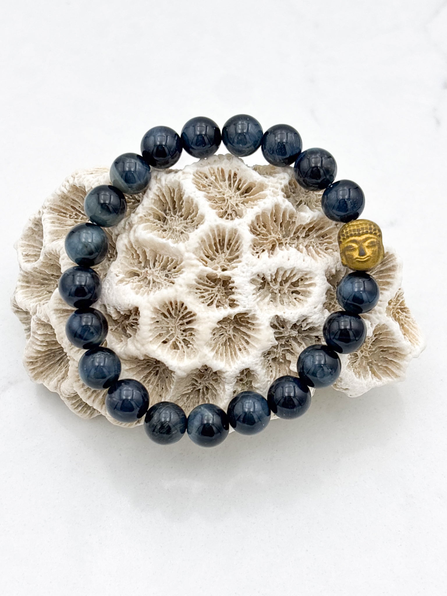 blue tiger's eye gemstone  bracelet | radiant malas | handmade in boulder, colorado