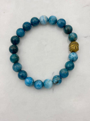 blue apatite gemstone bracelet | radiant malas | handmade in boulder, colorado