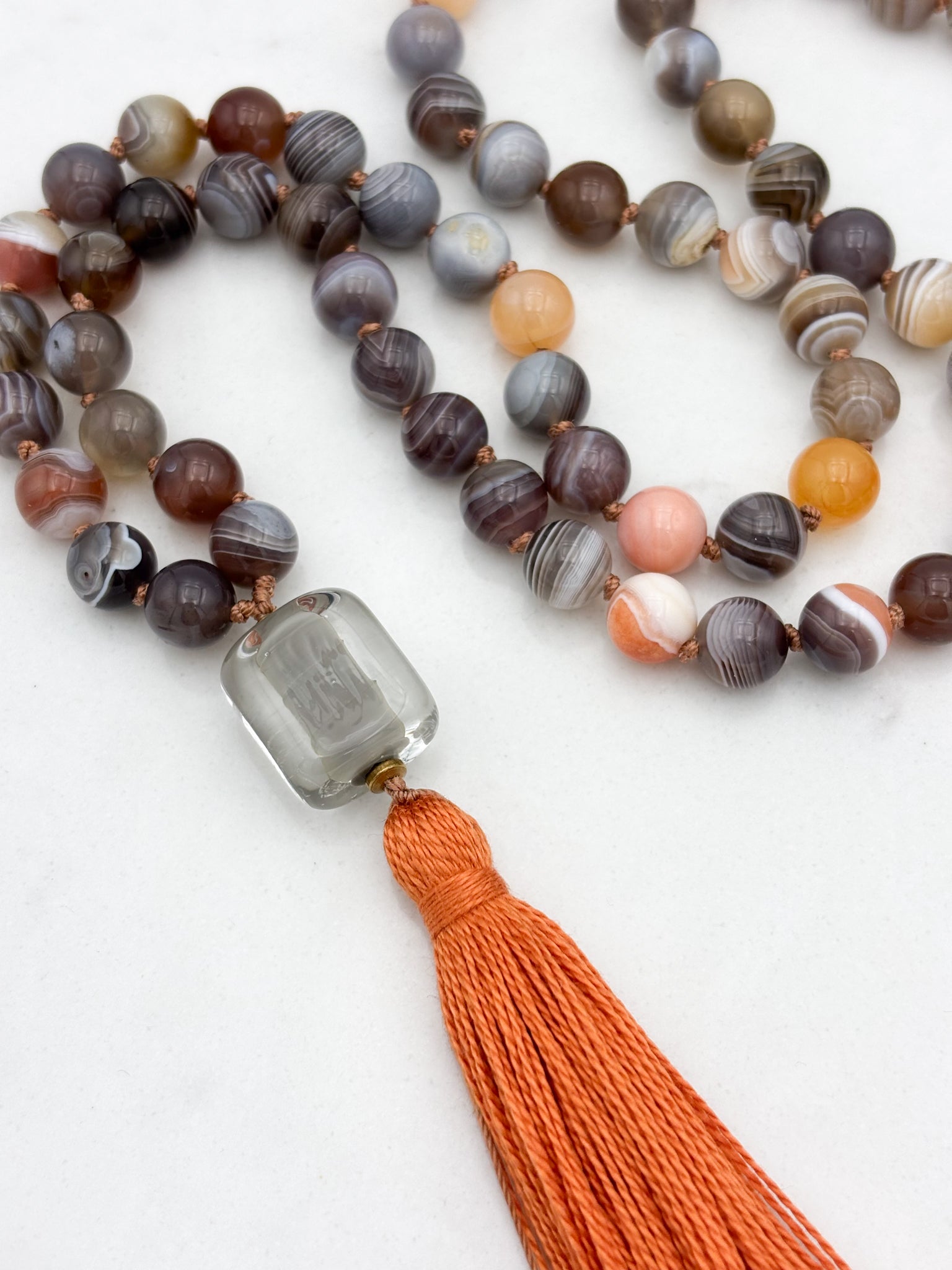 Botswana Agate Gemstone Mala Radiant Malas - Main Image