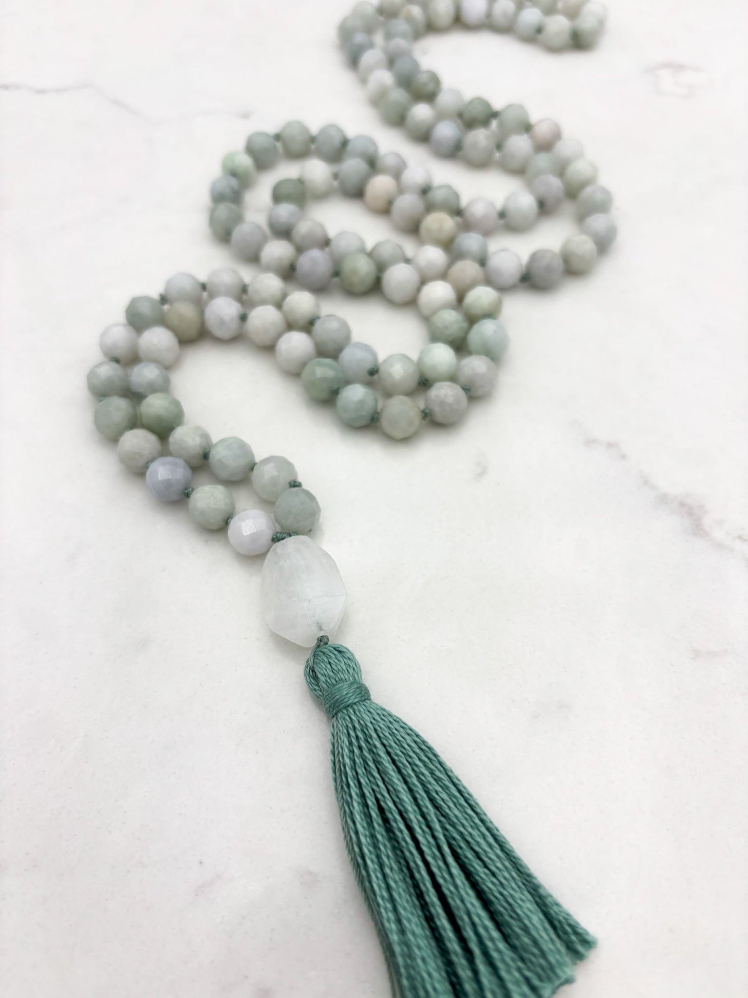 burma jade gemstone mala necklace | radiant malas | handmade in boulder, colorado