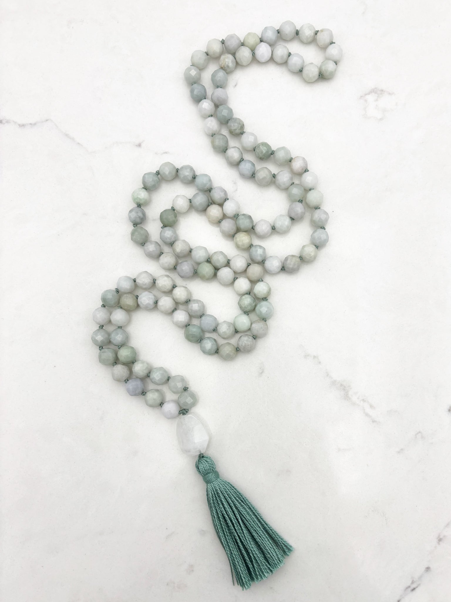 burma jade gemstone mala necklace | radiant malas | handmade in boulder, colorado