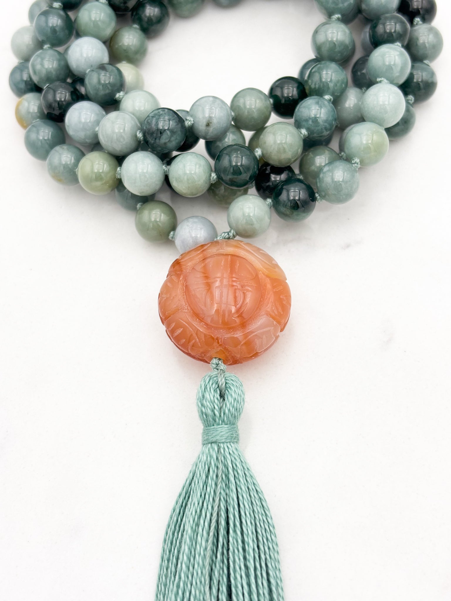 burma jade crystal gemstone mala necklace | radiant malas | handmade in boulder, colorado