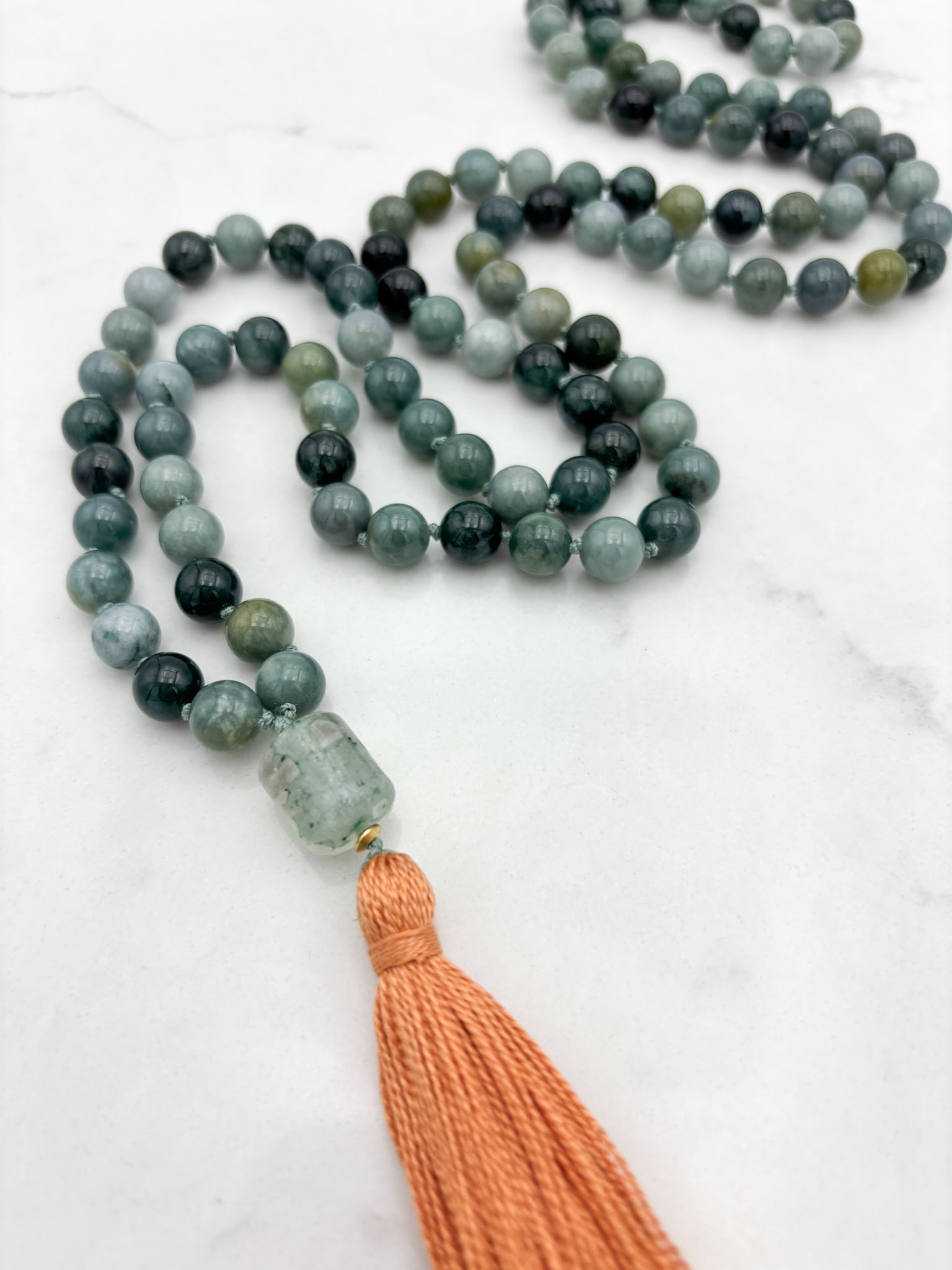 burma jade gemstone mala | radiant malas | handmade in boulder, colorado