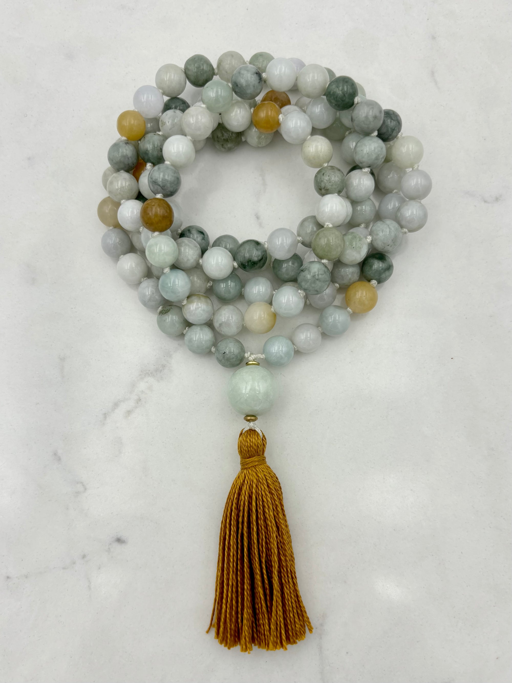 burma jade crystal gemstone mala necklace | radiant malas | handmade in boulder, colorado