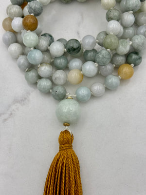 burma jade crystal gemstone mala necklace | radiant malas | handmade in boulder, colorado