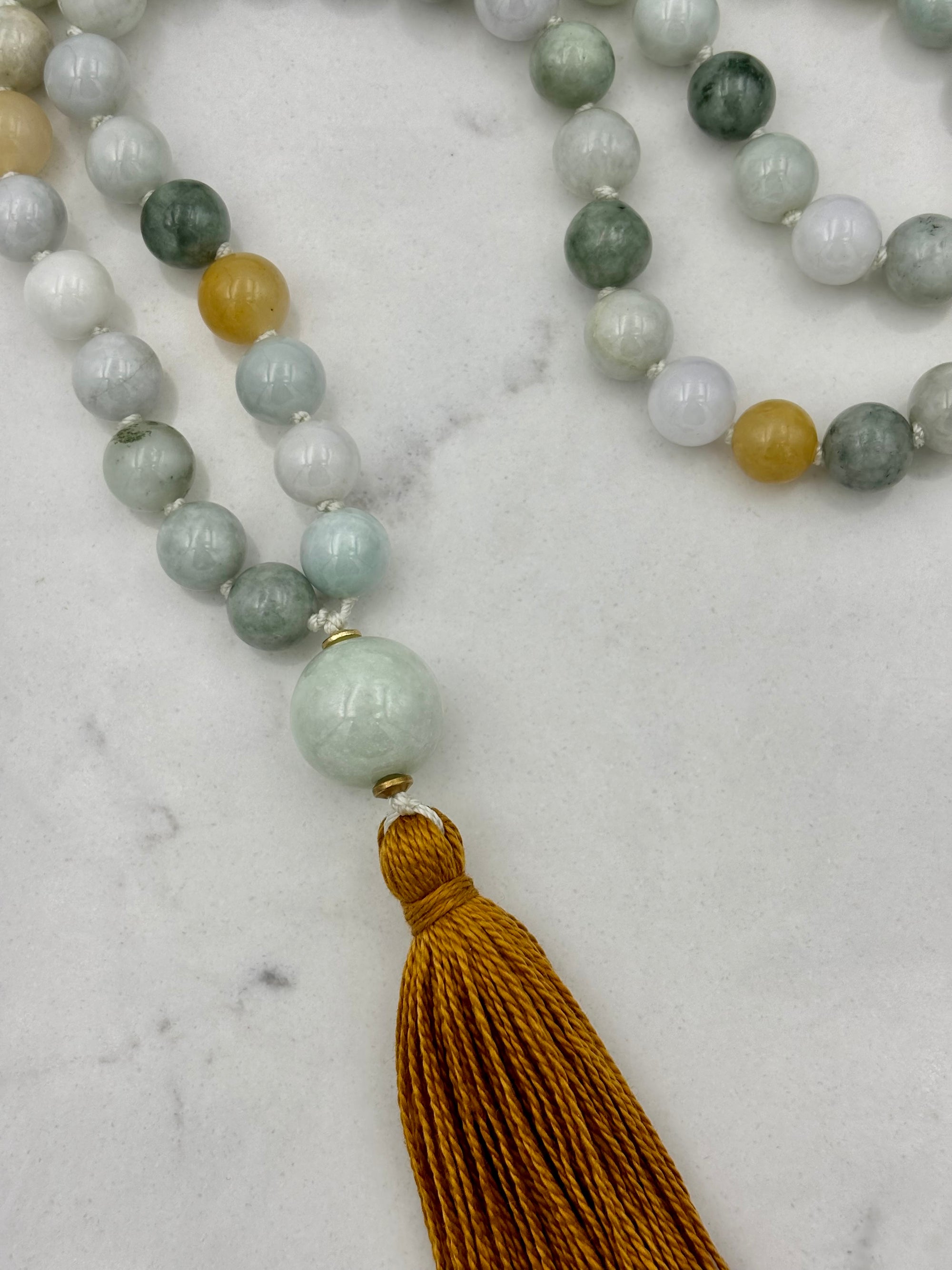 burma jade crystal gemstone mala necklace | radiant malas | handmade in boulder, colorado