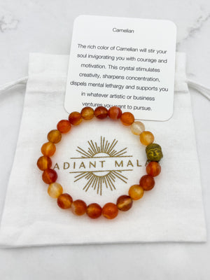 carnelian gemstone bracelet | radiant malas | handmade in boulder, colorado