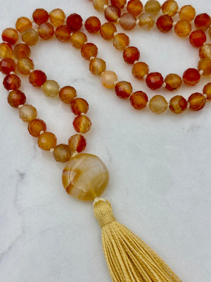 carnelian gemstone mala | radiant malas | handmade in boulder, colorado