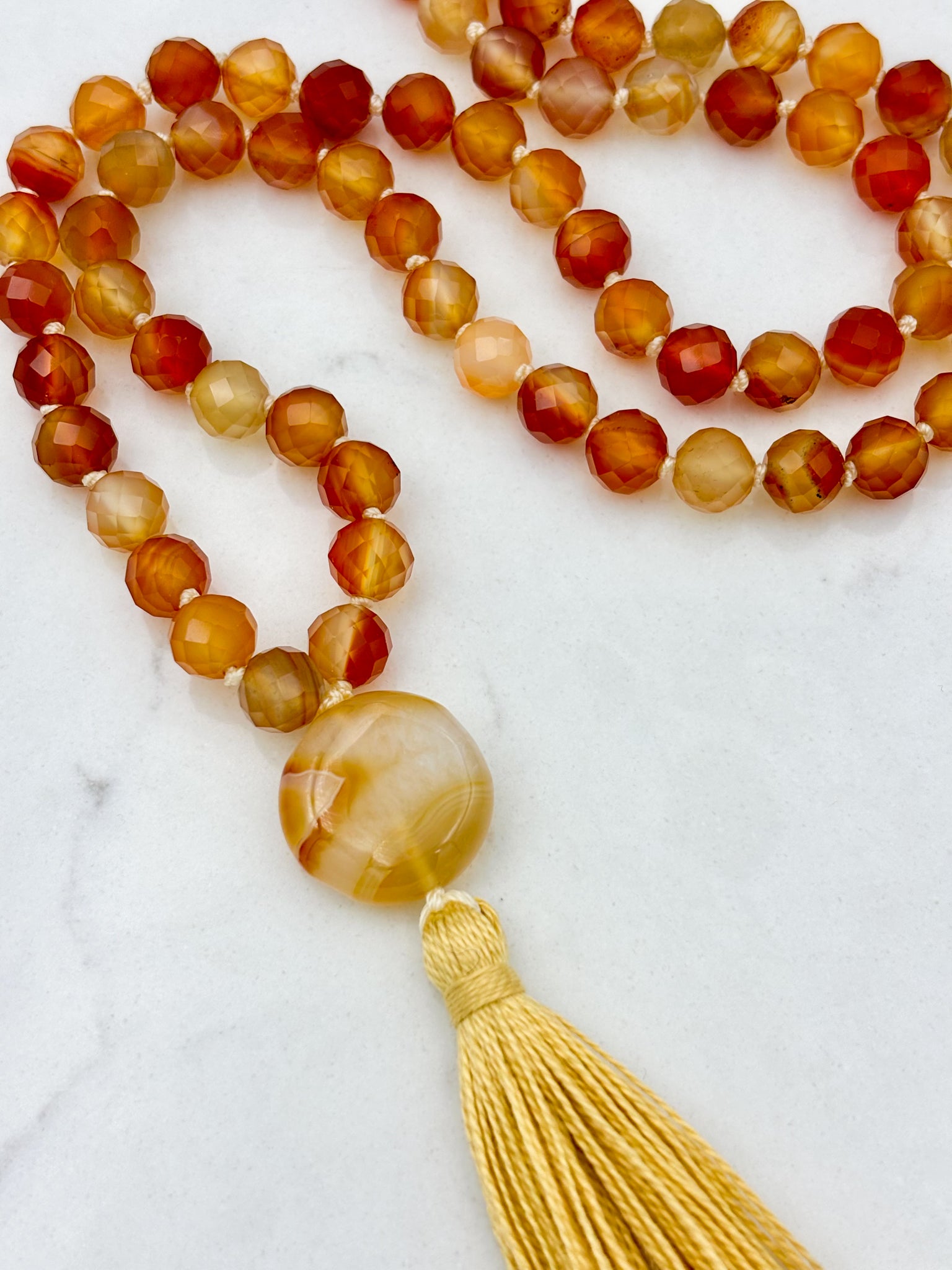 carnelian gemstone mala | radiant malas | handmade in boulder, colorado