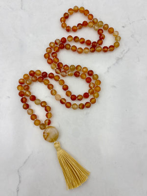 carnelian gemstone mala | radiant malas | handmade in boulder, colorado