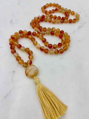 carnelian gemstone mala | radiant malas | handmade in boulder, colorado