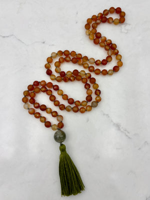 carnelian gemstone mala | radiant malas | handmade in boulder, colorado