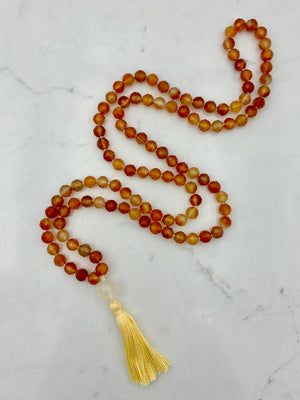 carnelian mala necklace | radiant malas | handmade in boulder colorado