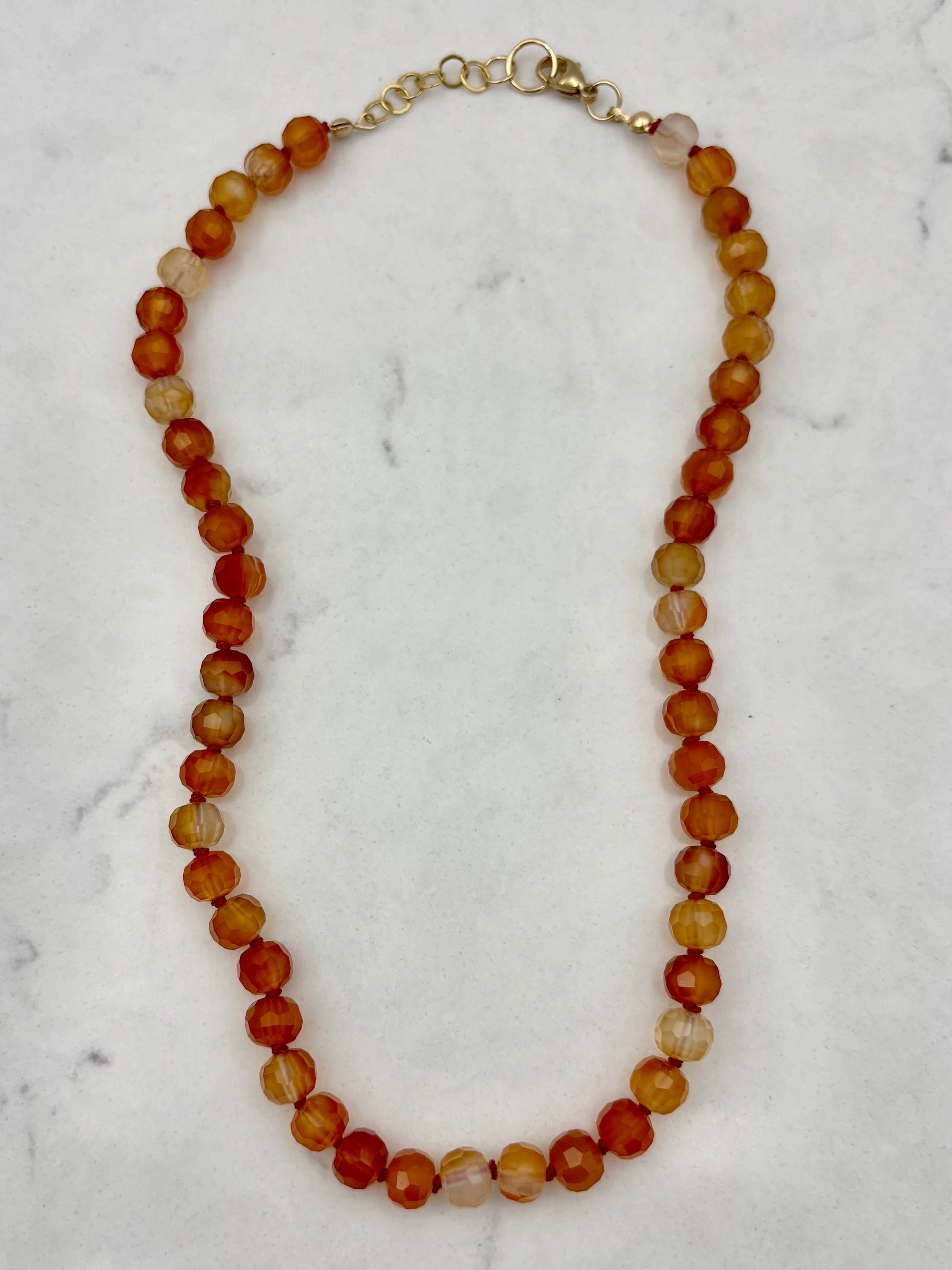 Carnelian knotted Necklace | radiant malas | handmade in boulder, colorado