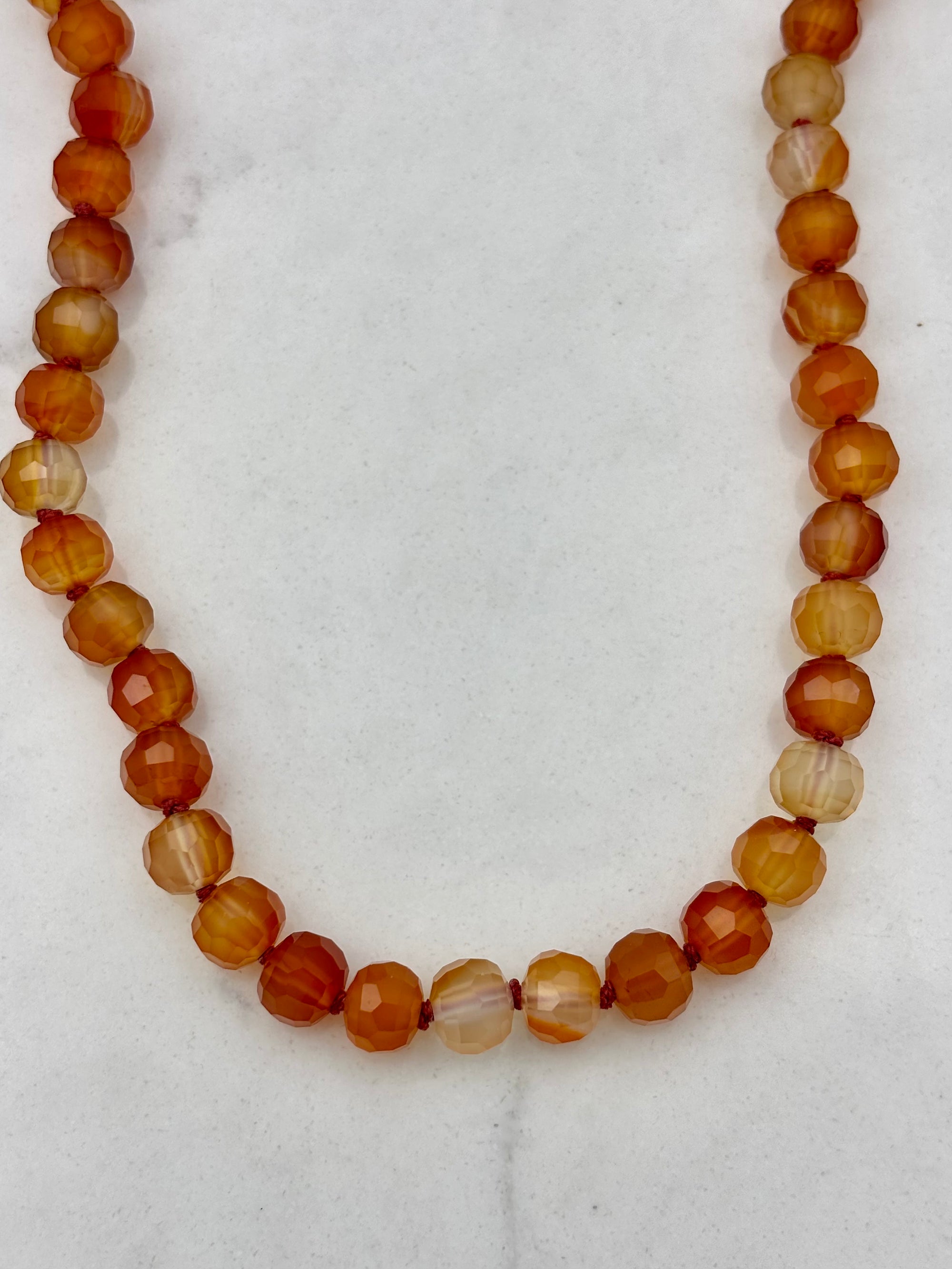 Carnelian knotted Necklace | radiant malas | handmade in boulder, colorado