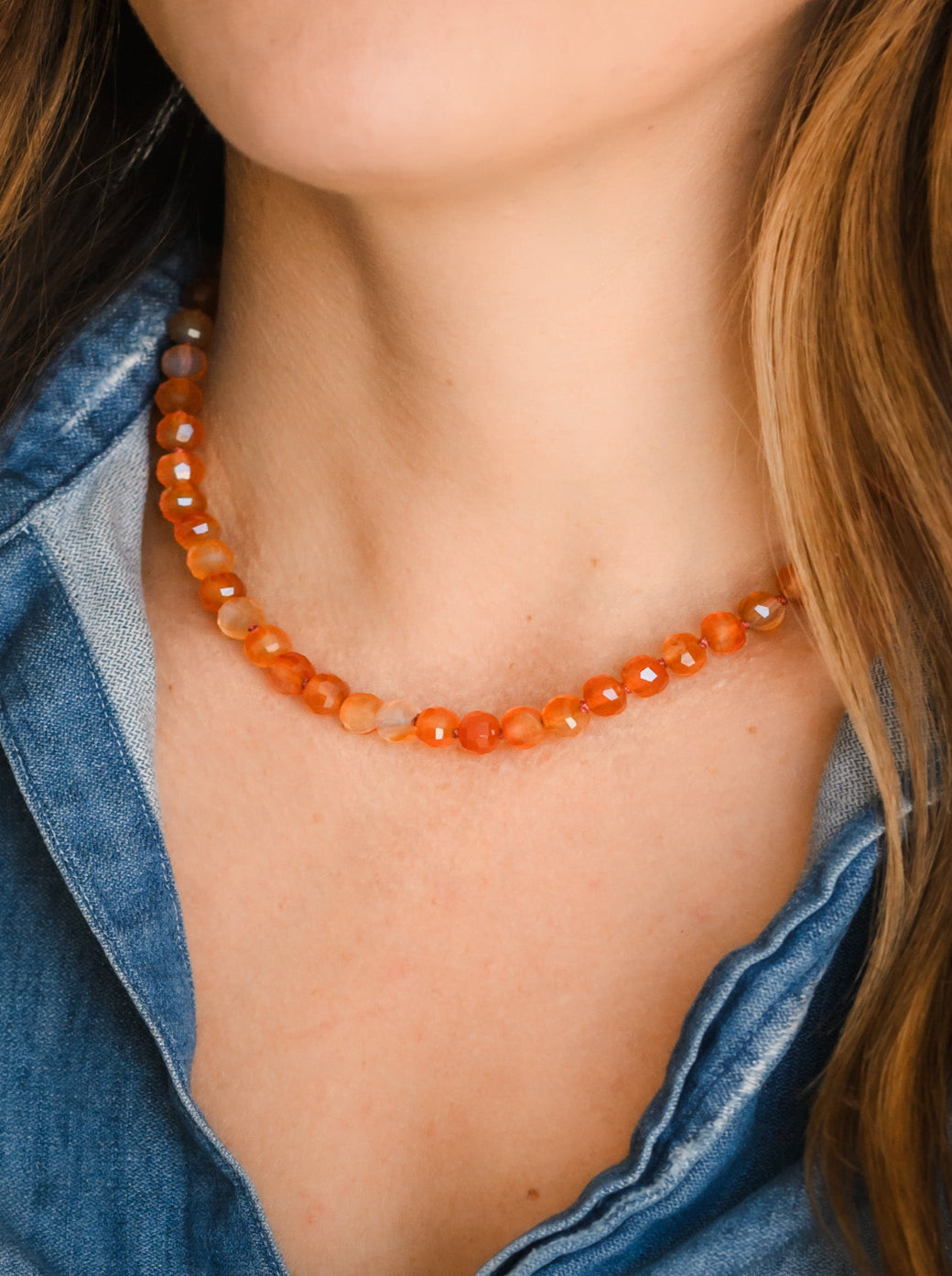 Carnelian knotted Necklace | radiant malas | handmade in boulder, colorado