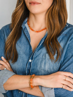 Carnelian knotted Necklace | radiant malas | handmade in boulder, colorado