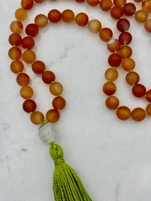 carnelian gemstone mala | radiant malas | handmade in boulder, colorado