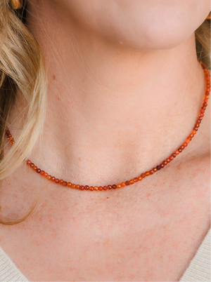 carnelian gemstone 16" necklace | radiant malas | handmade in boulder, colorado