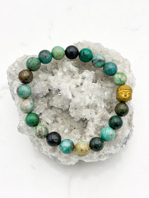 chrysocolla gemstone bracelet | radiant malas | handmade in boulder, colorado