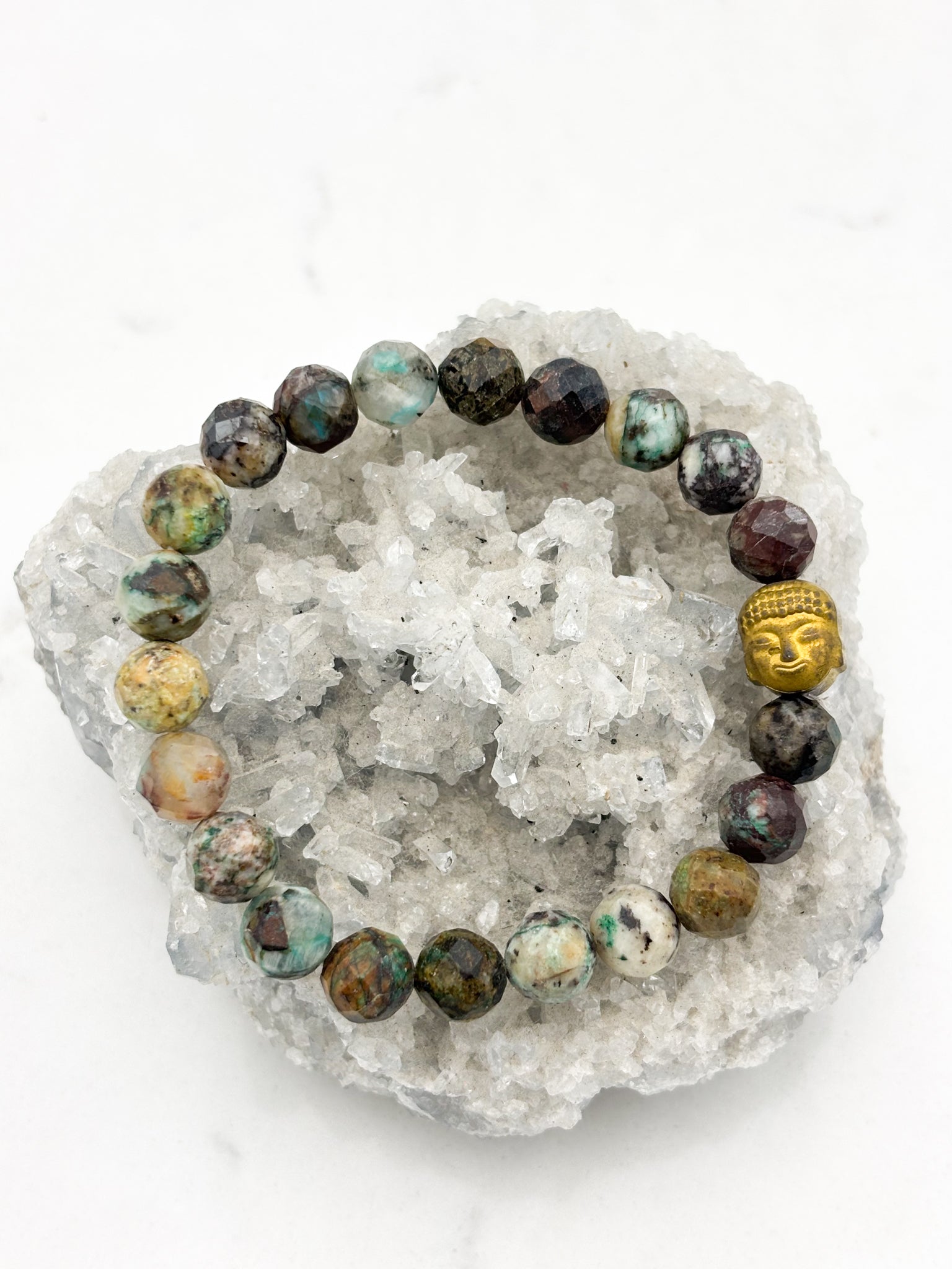 chrysocolla gemstone bracelet | radiant malas | handmade in boulder, colorado