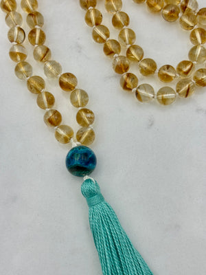 Citrine gemstone mala necklace | handmade in boulder, colorado | radiant malas