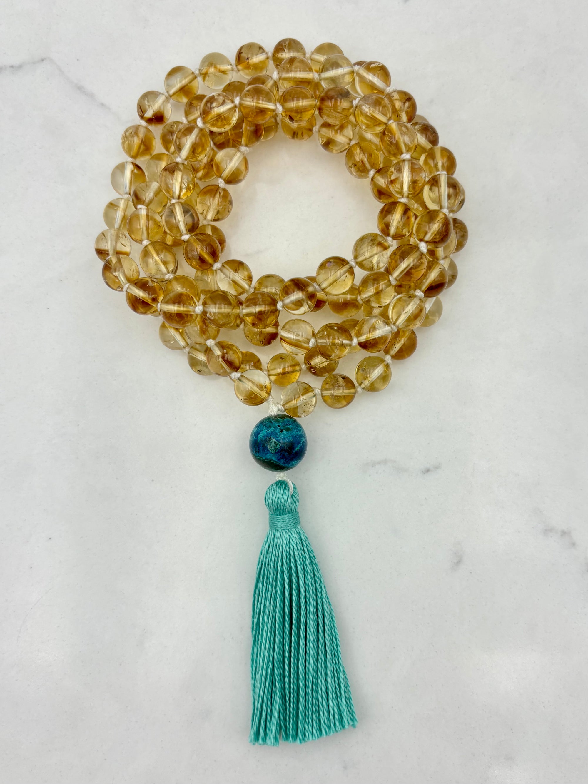 Citrine gemstone mala necklace | handmade in boulder, colorado | radiant malas