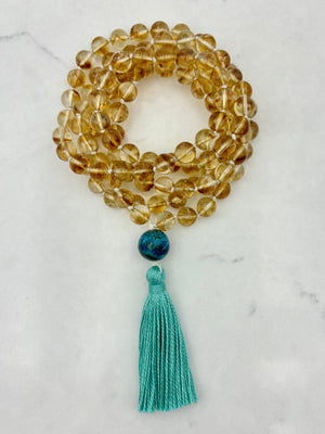 Citrine gemstone mala necklace | handmade in boulder, colorado | radiant malas