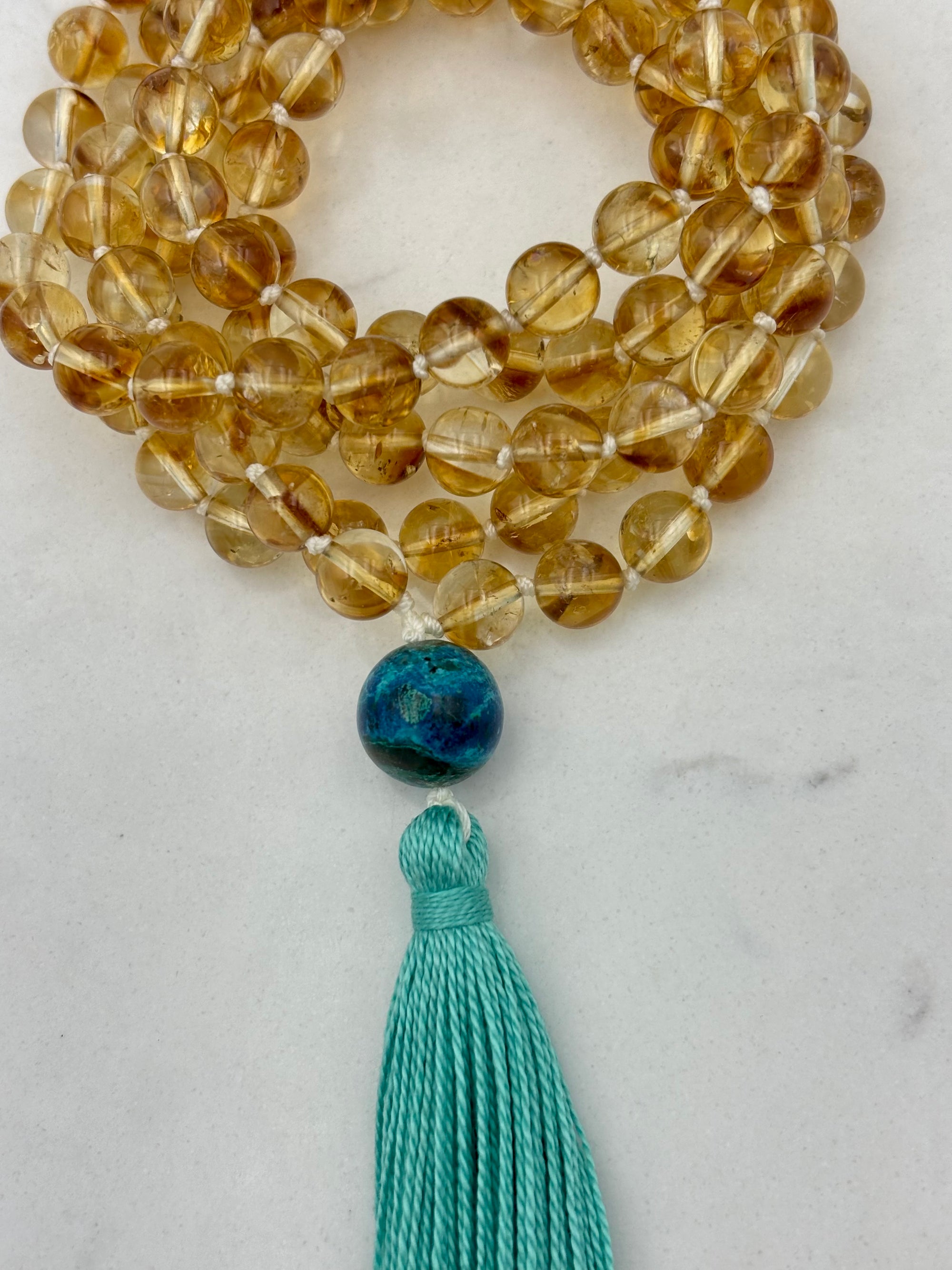 Citrine gemstone mala necklace | handmade in boulder, colorado | radiant malas