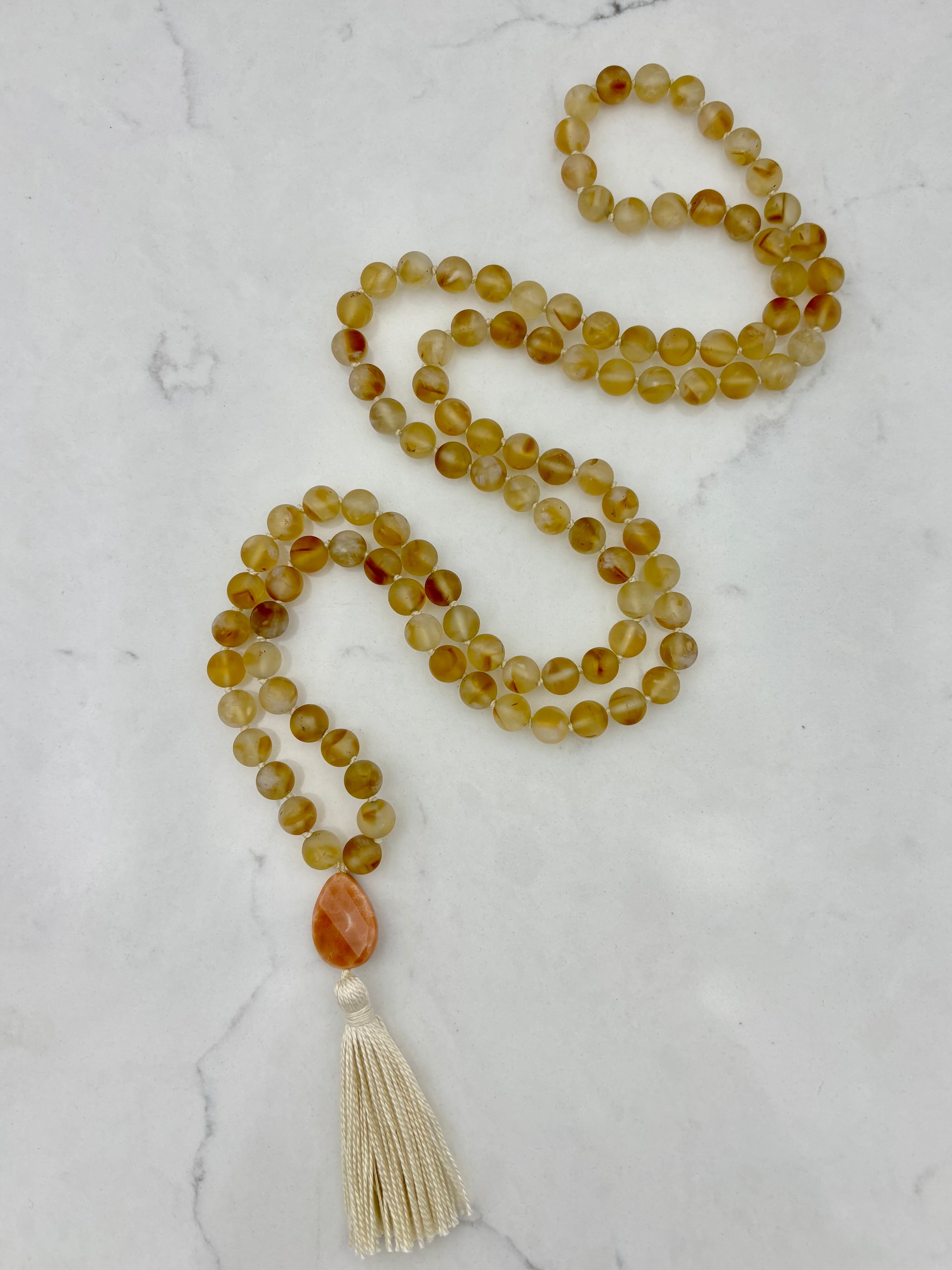 citrine gemstone mala necklace | radiant malas | handmade in boulder, colorado