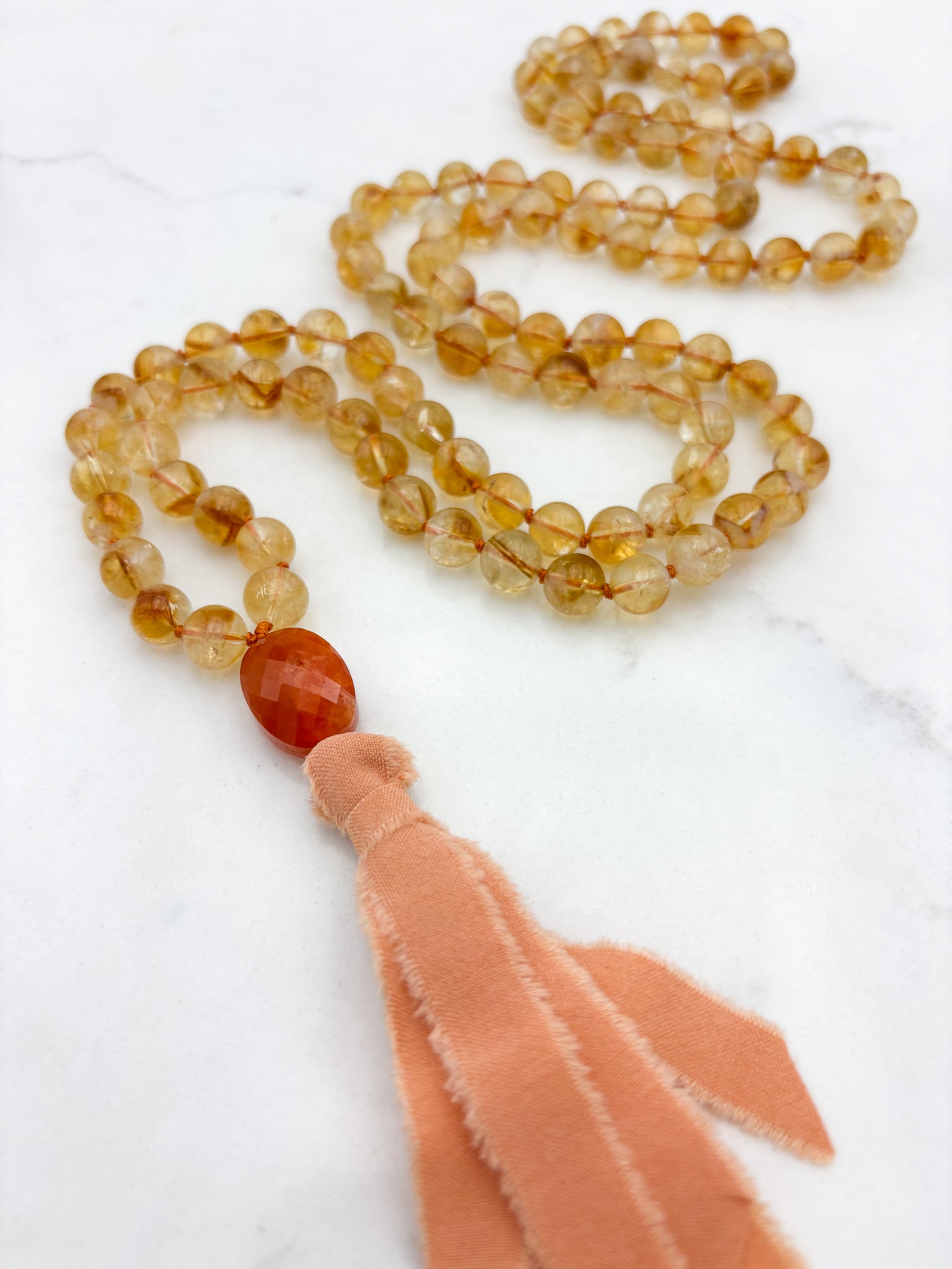 citrine gemstone mala necklace | radiant malas | handmade in boulder, colorado