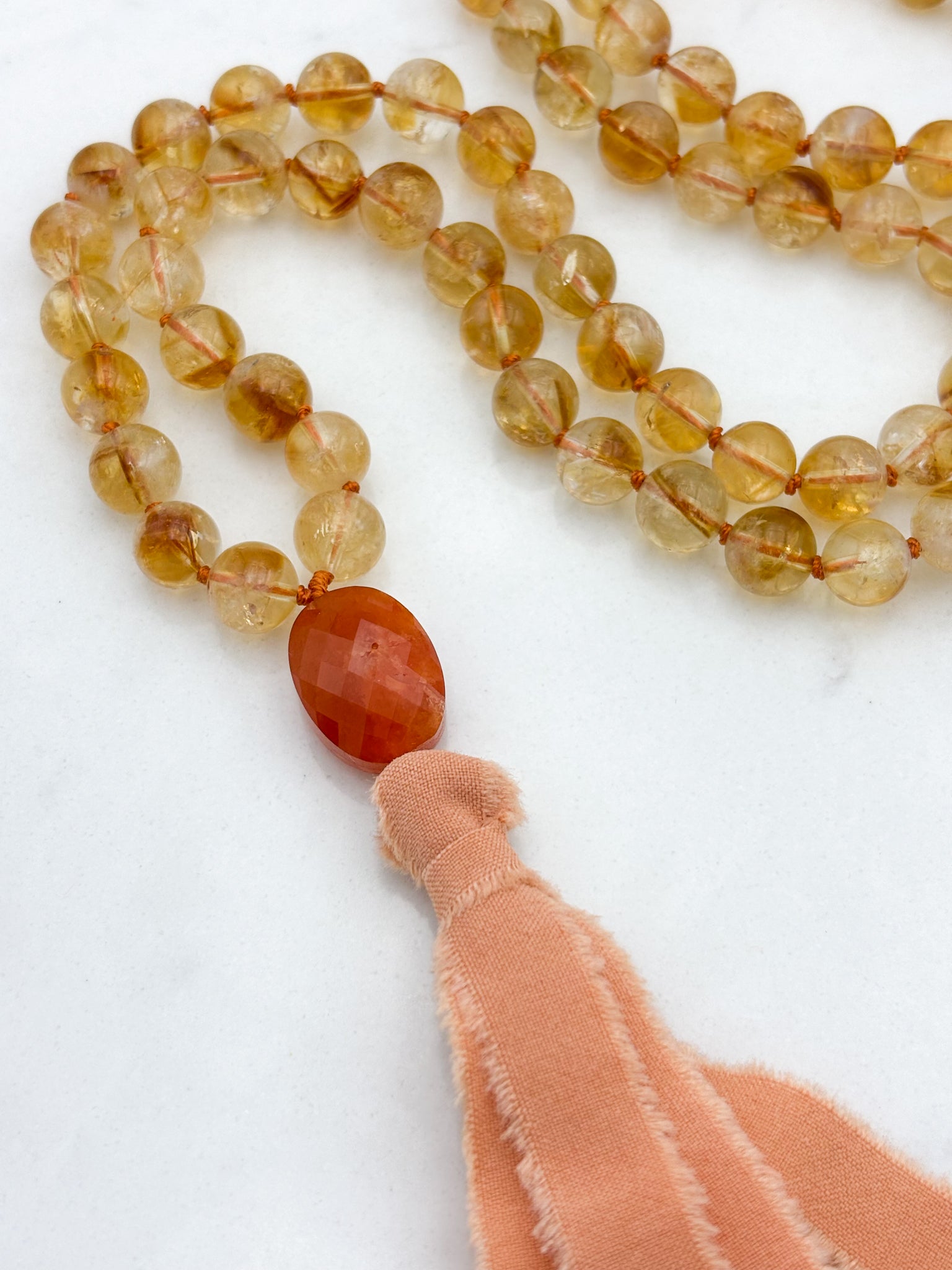 citrine gemstone mala necklace | radiant malas | handmade in boulder, colorado