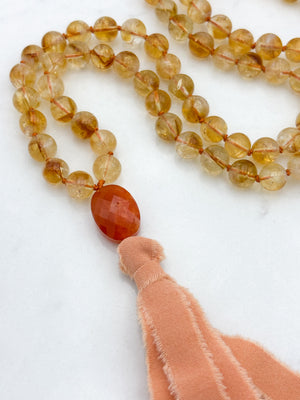 citrine gemstone mala necklace | radiant malas | handmade in boulder, colorado