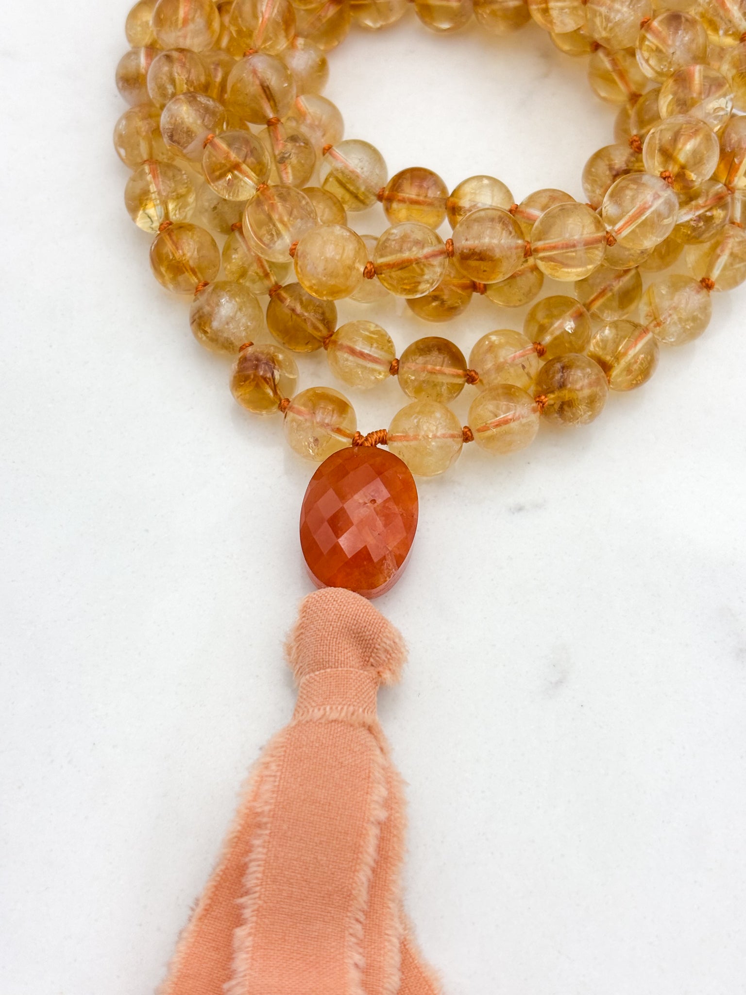 citrine gemstone mala necklace | radiant malas | handmade in boulder, colorado