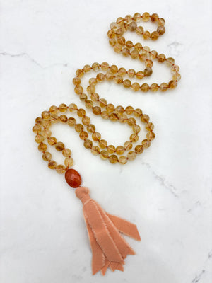 citrine gemstone mala necklace | radiant malas | handmade in boulder, colorado