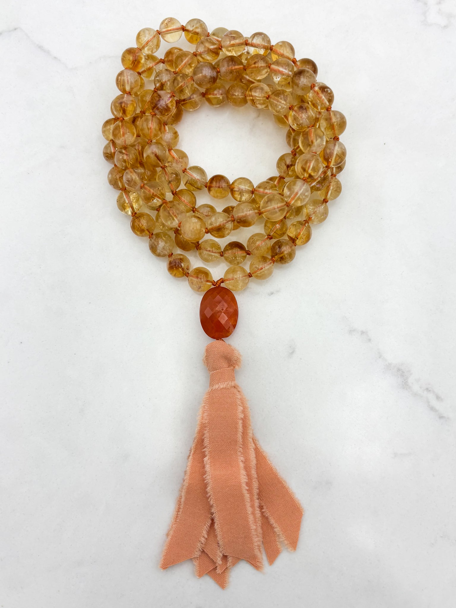 citrine gemstone mala necklace | radiant malas | handmade in boulder, colorado