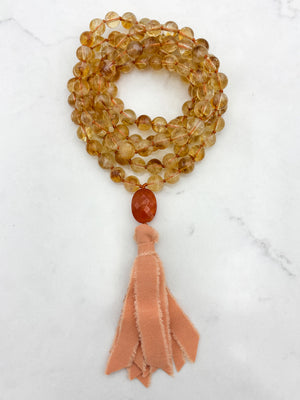 citrine gemstone mala necklace | radiant malas | handmade in boulder, colorado