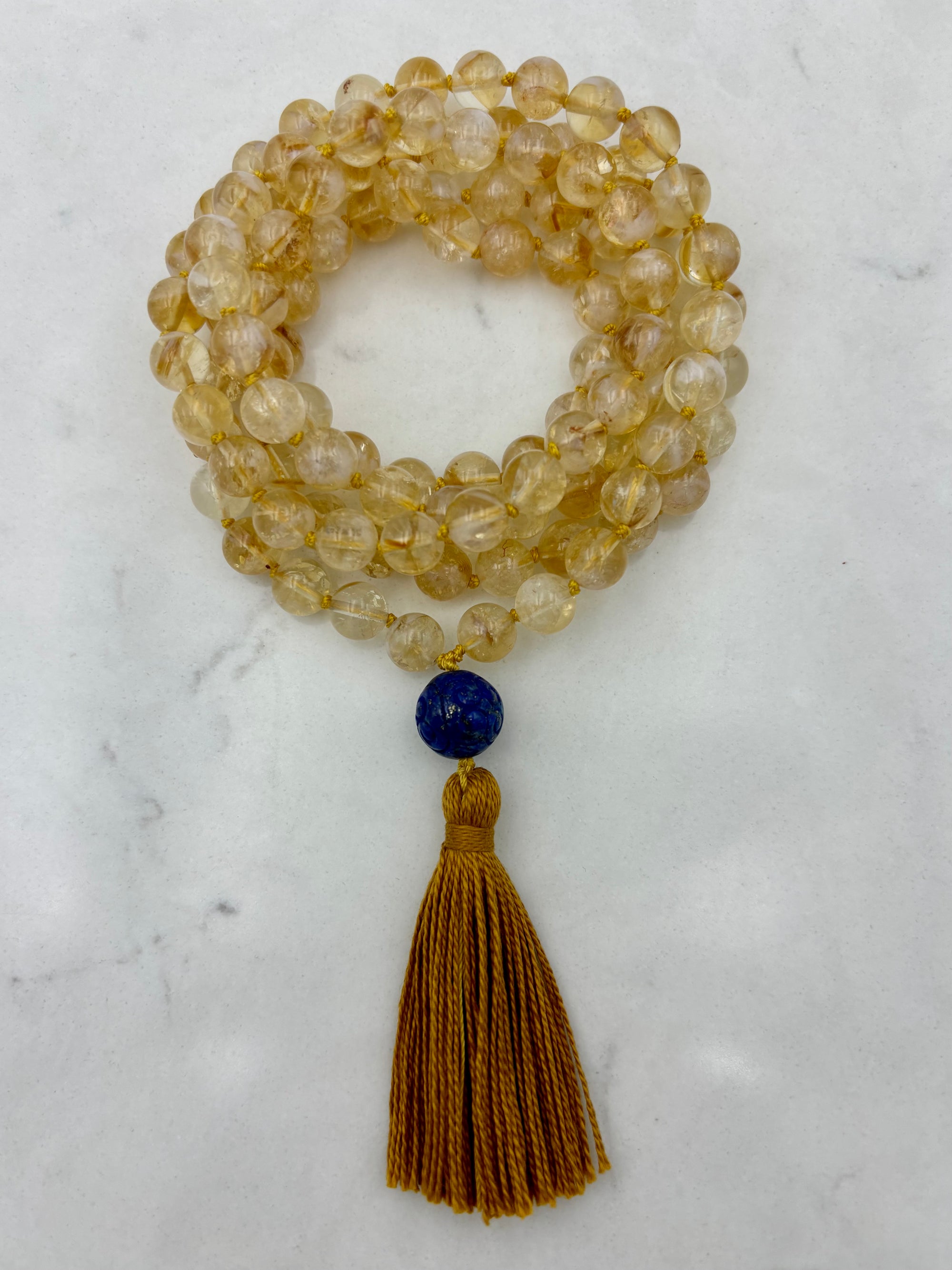 Citrine gemstone mala necklace | handmade in boulder, colorado | radiant malas