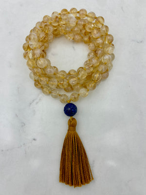 Citrine gemstone mala necklace | handmade in boulder, colorado | radiant malas