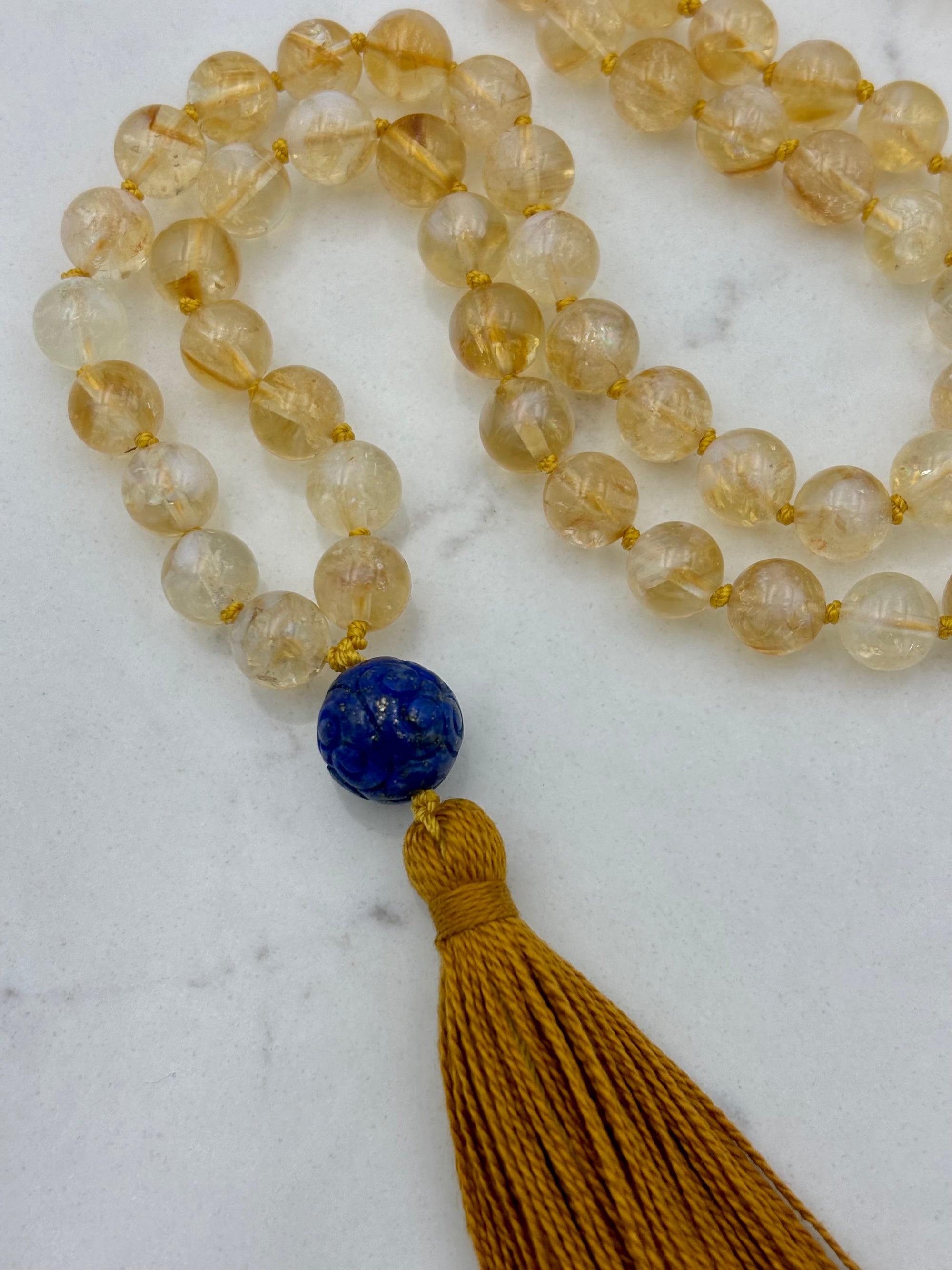 Citrine gemstone mala necklace | handmade in boulder, colorado | radiant malas