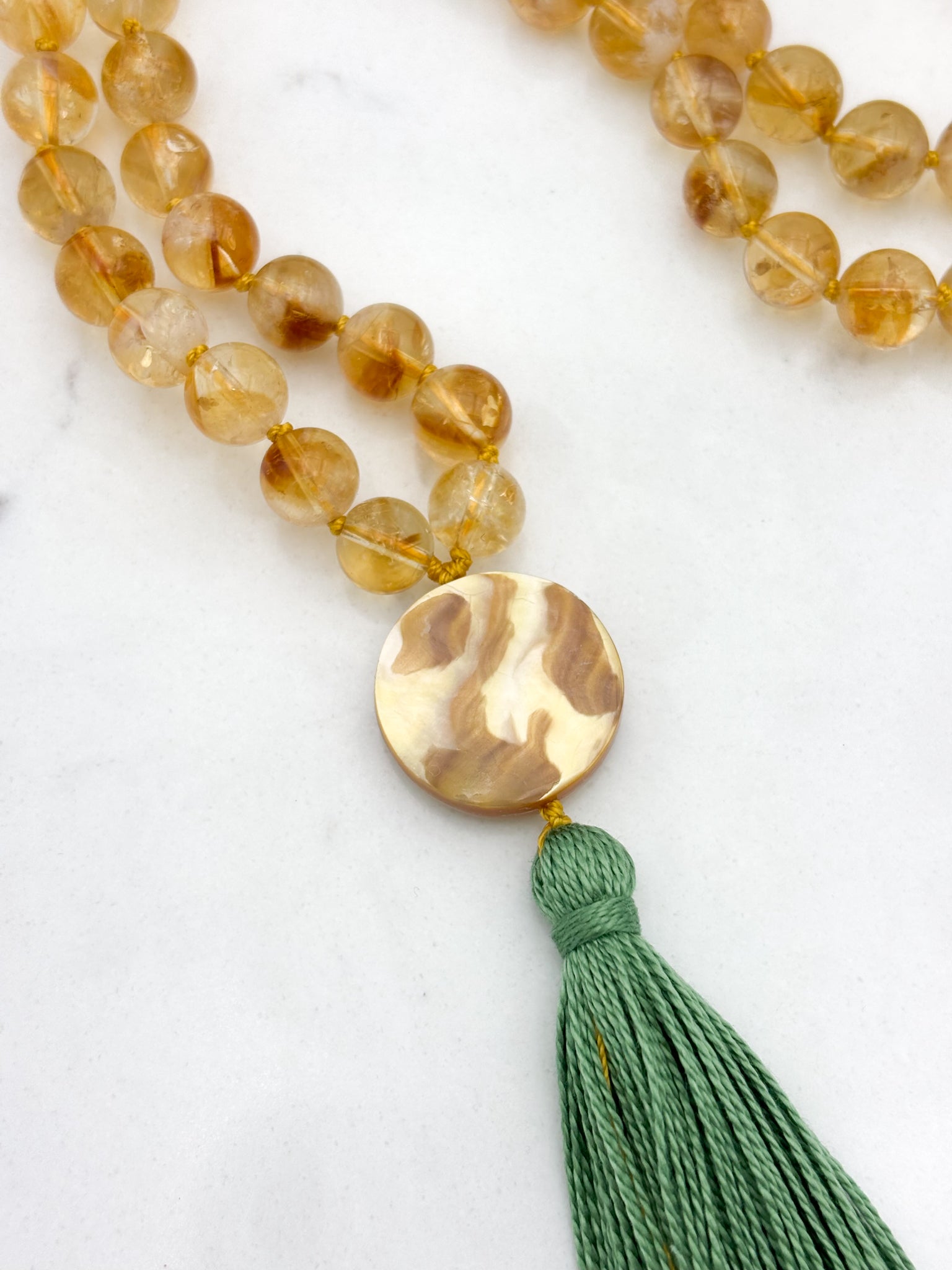 Citrine gemstone mala necklace | radiant malas | handmade in boulder, colorado	