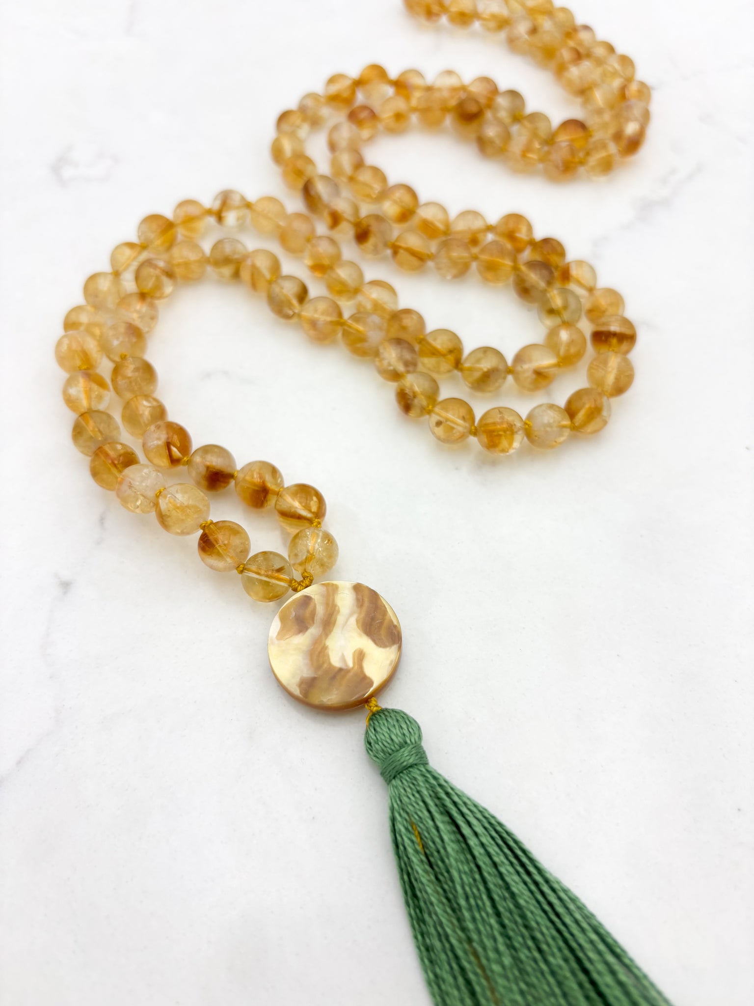 Citrine gemstone mala necklace | radiant malas | handmade in boulder, colorado	
