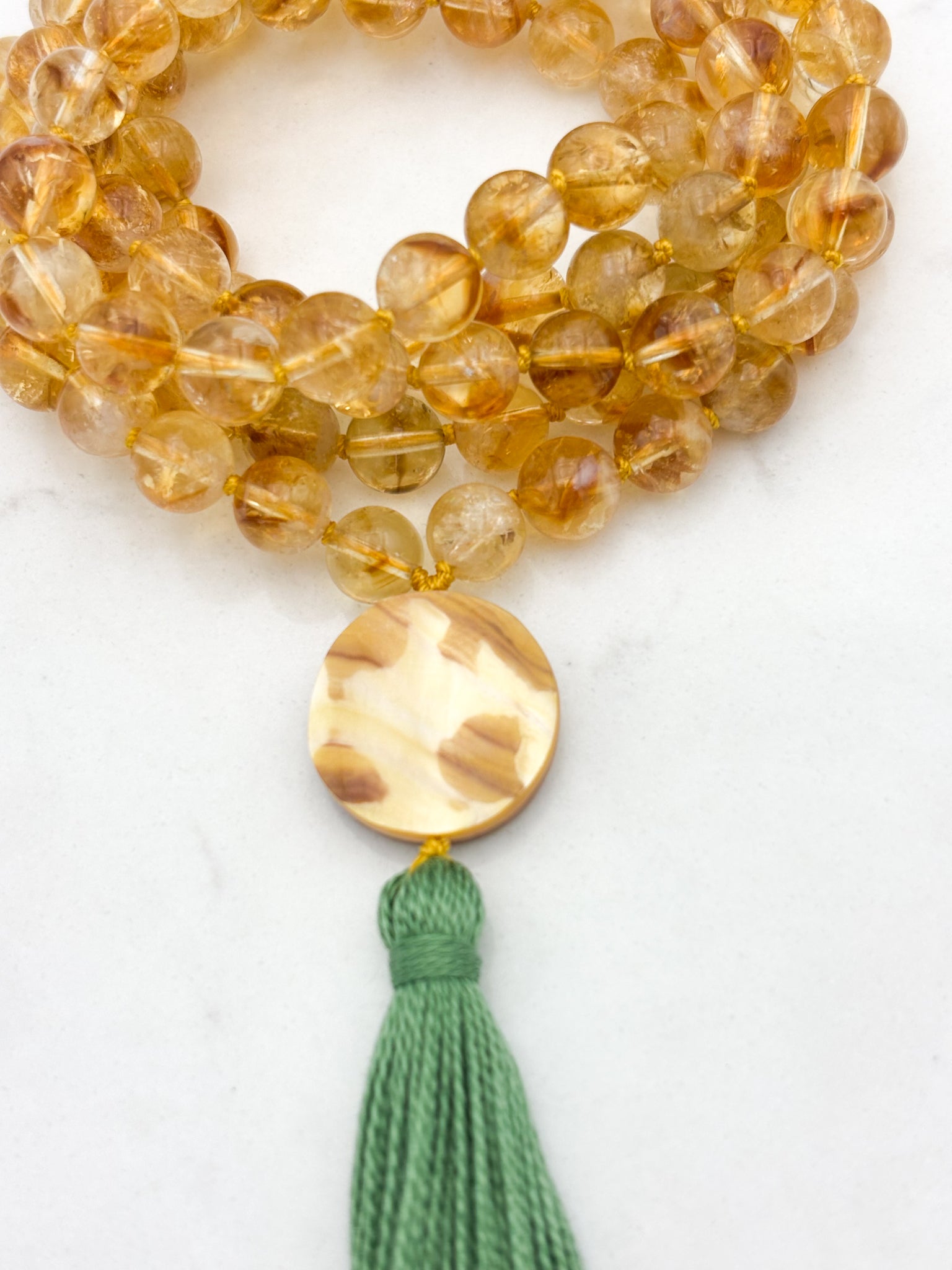 Citrine gemstone mala necklace | radiant malas | handmade in boulder, colorado	