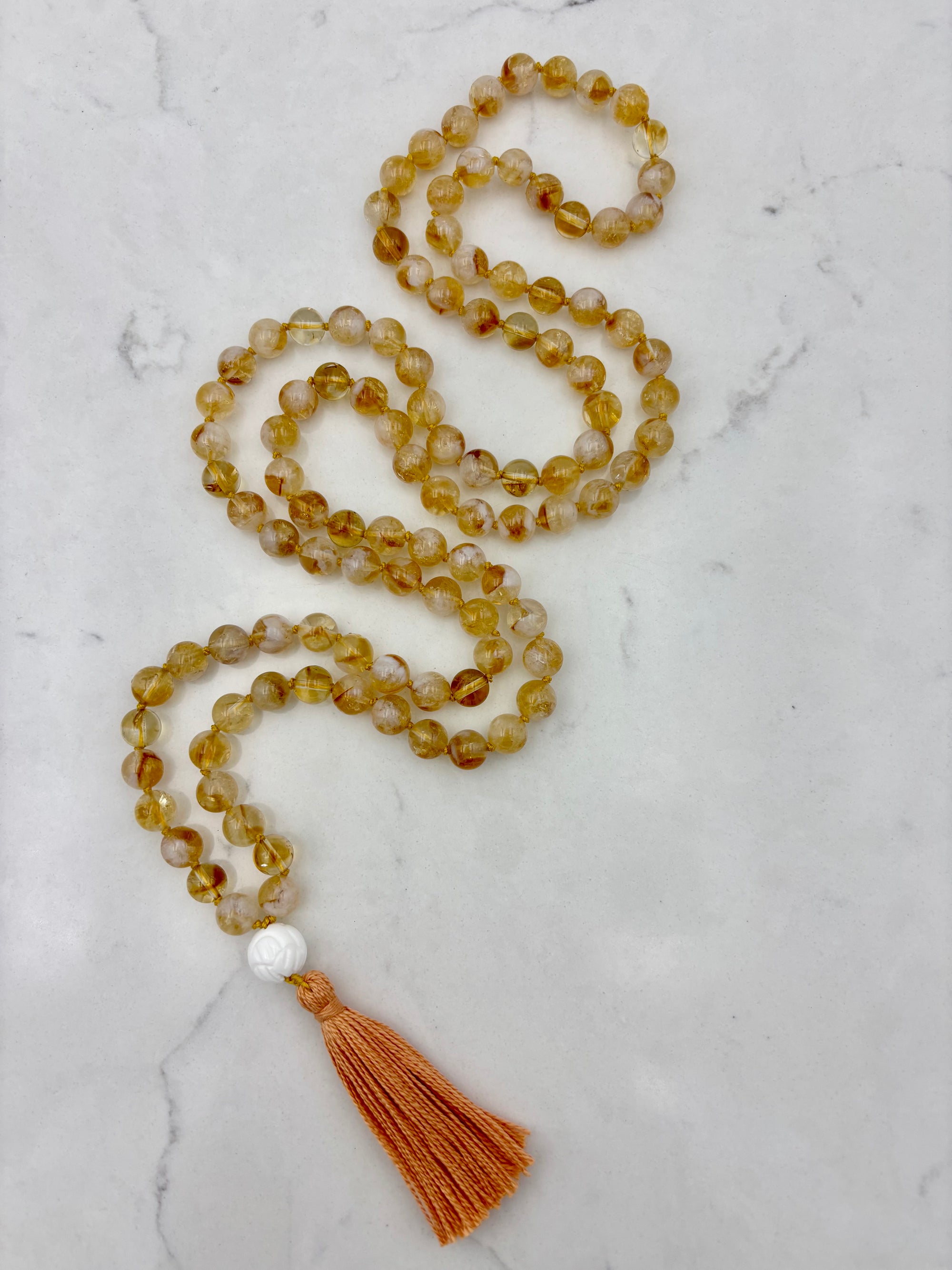 citrine gemstone mala necklace | radiant malas | handmade in boulder, colorado