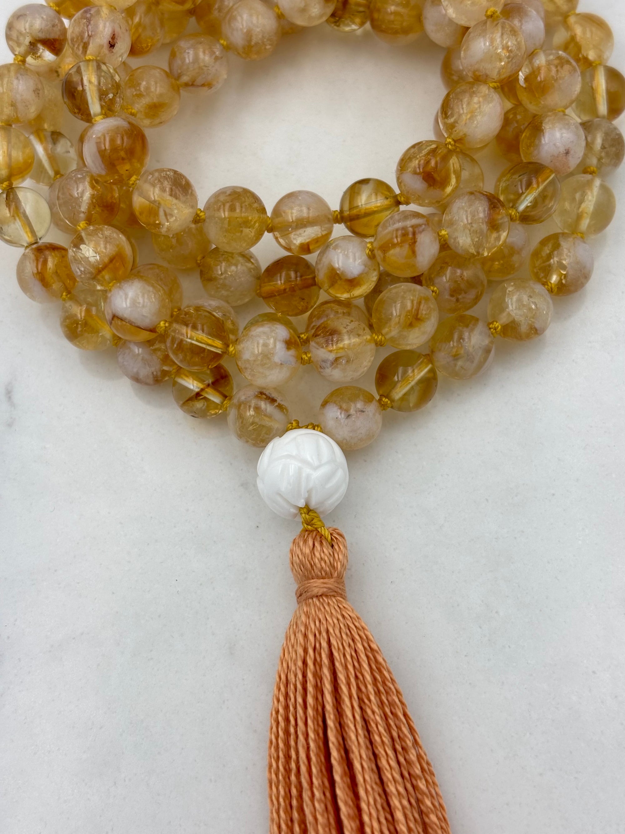 citrine gemstone mala necklace | radiant malas | handmade in boulder, colorado