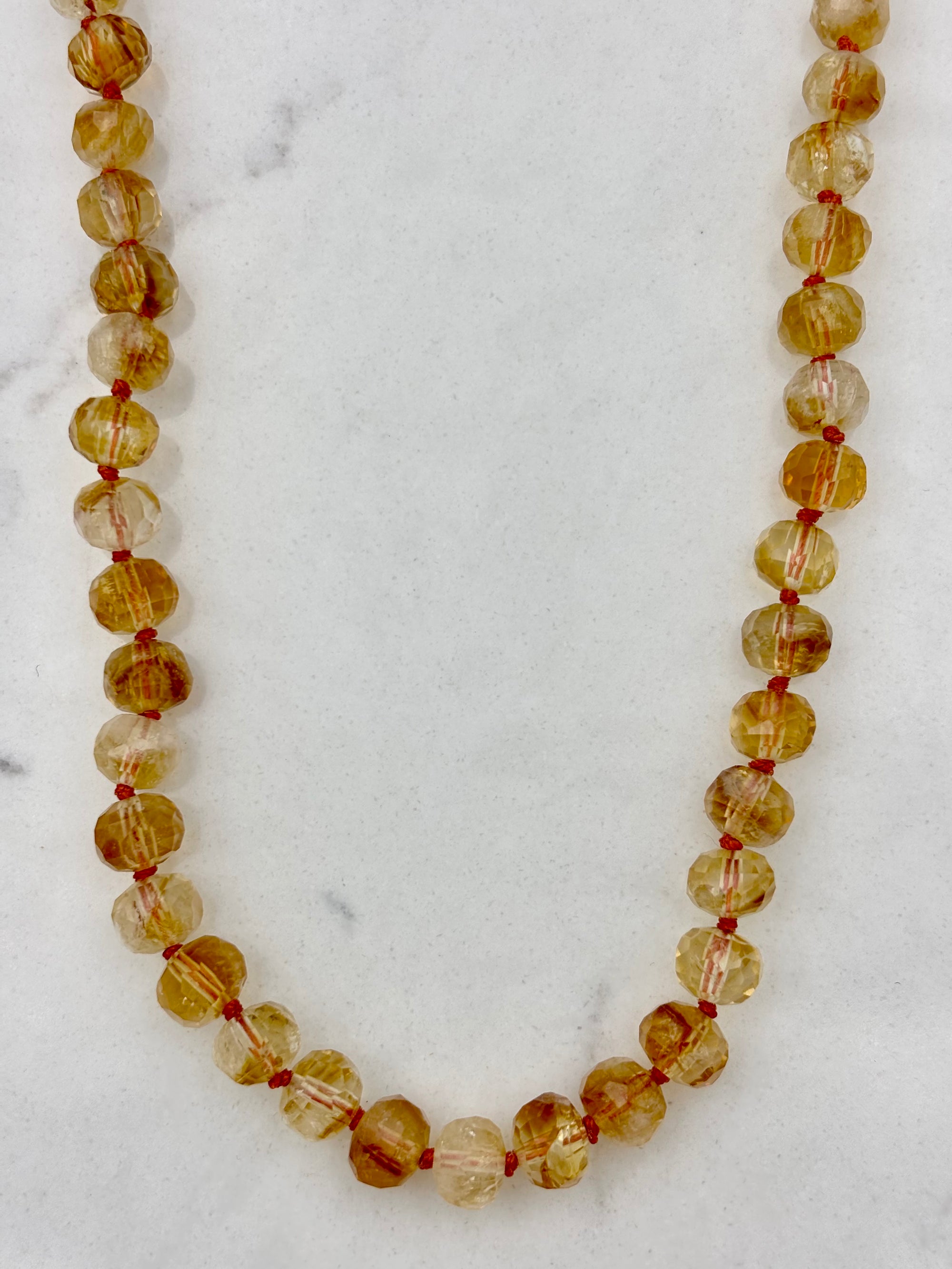 citrine knotted gemstone necklace | radiant malas | handmade in boulder, colorado