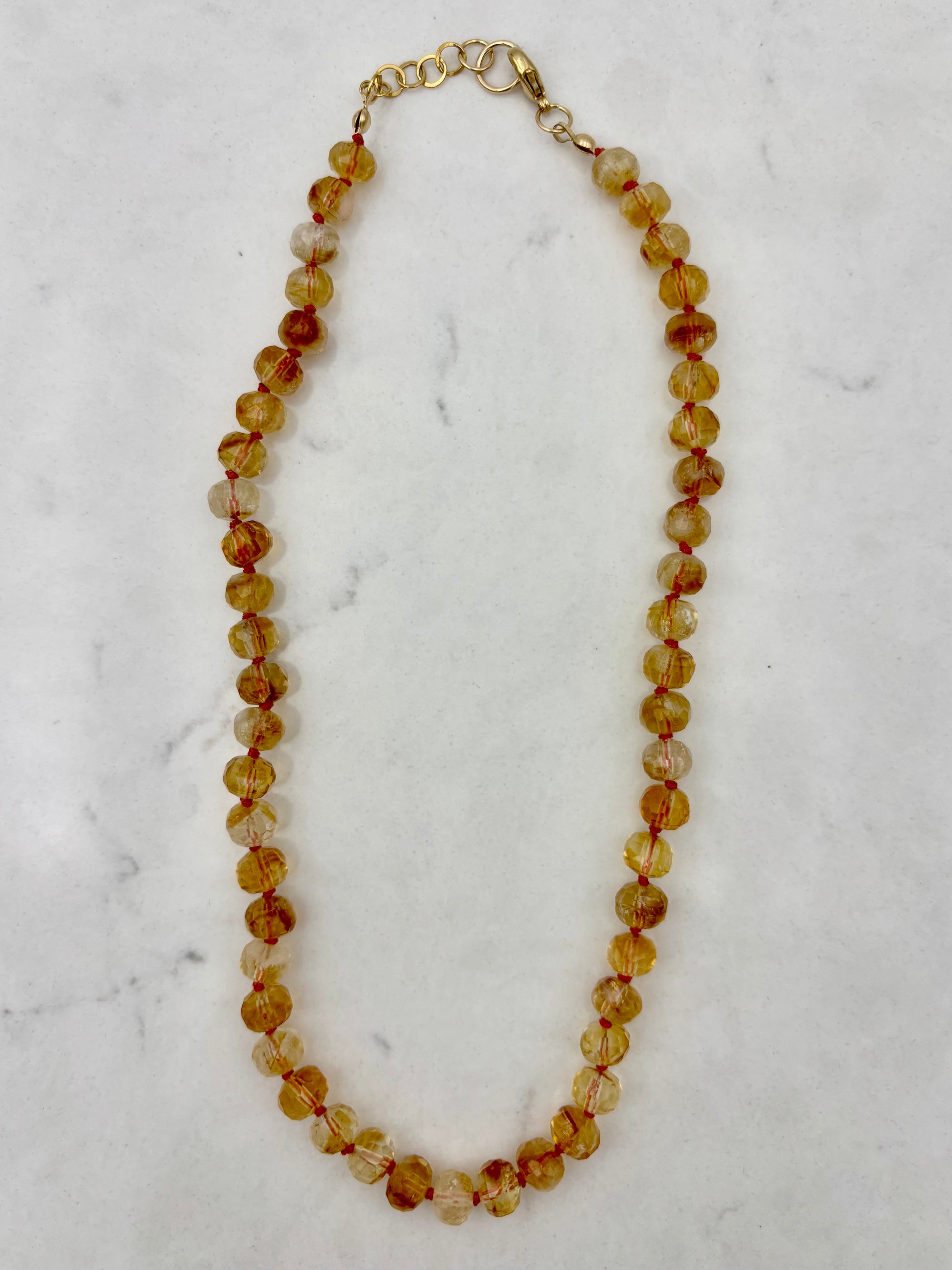 citrine knotted gemstone necklace | radiant malas | handmade in boulder, colorado